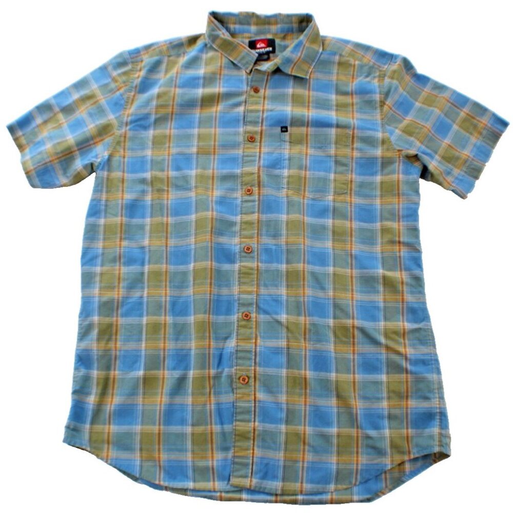 Quicksilver Modern Men's Plaid Button Down Shirt Size L